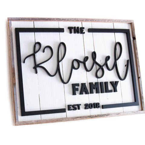 Custom Farmhouse Family Name Sign